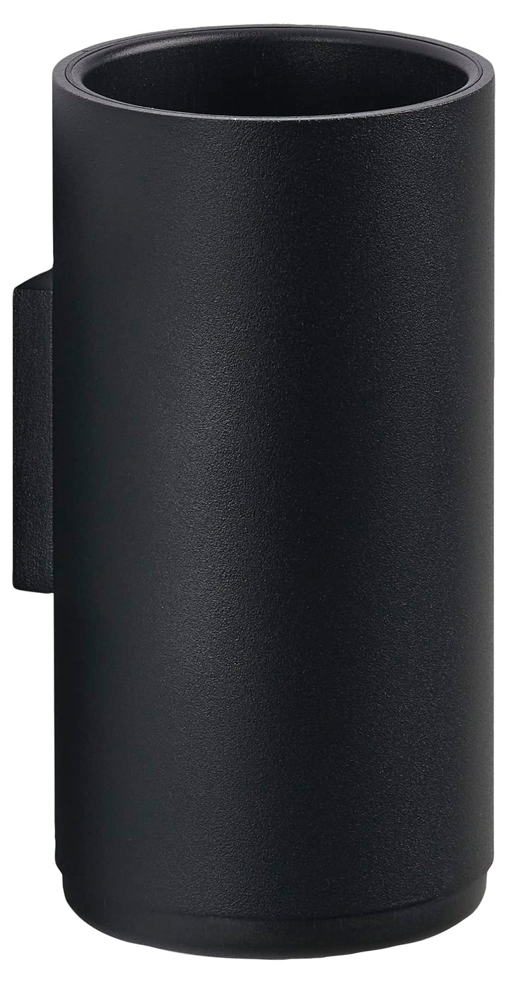 Zone Denmark Rim Zahnbürstenbecher für die Wand, Durchm. 7 cm, Höhe 13,6 cm, Schwarz Black, Black