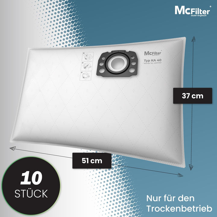 McFilter I 10 Staubsaugerbeutel + 1 Filter geeignet für Kärcher KFI 357 I WD 2 Plus WD 2 Plus V-12/4