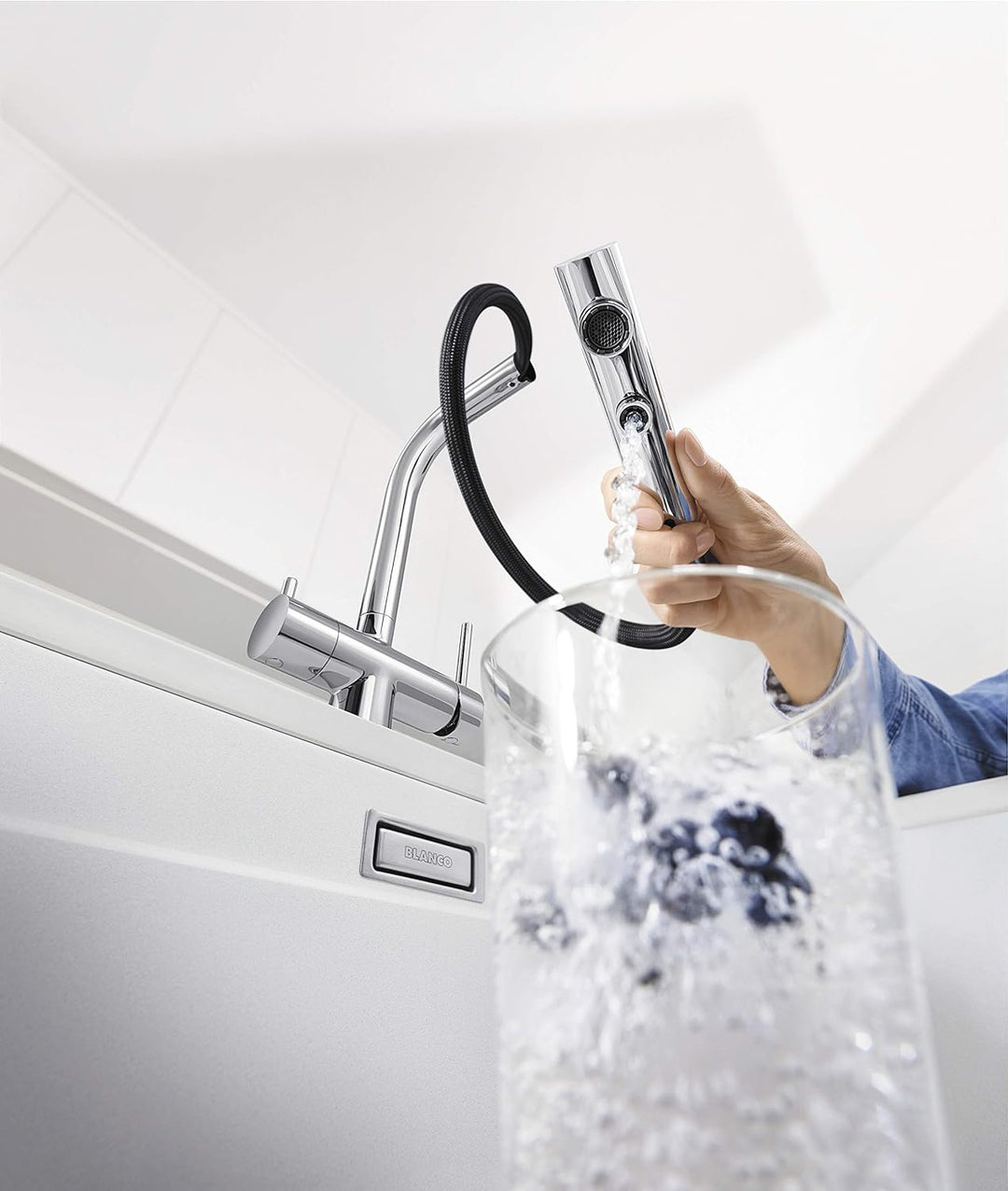 Blanco Fontas S II - Küchenarmatur mit ausziehbarer Brause und Filterfunktion, Anthrazit 525200