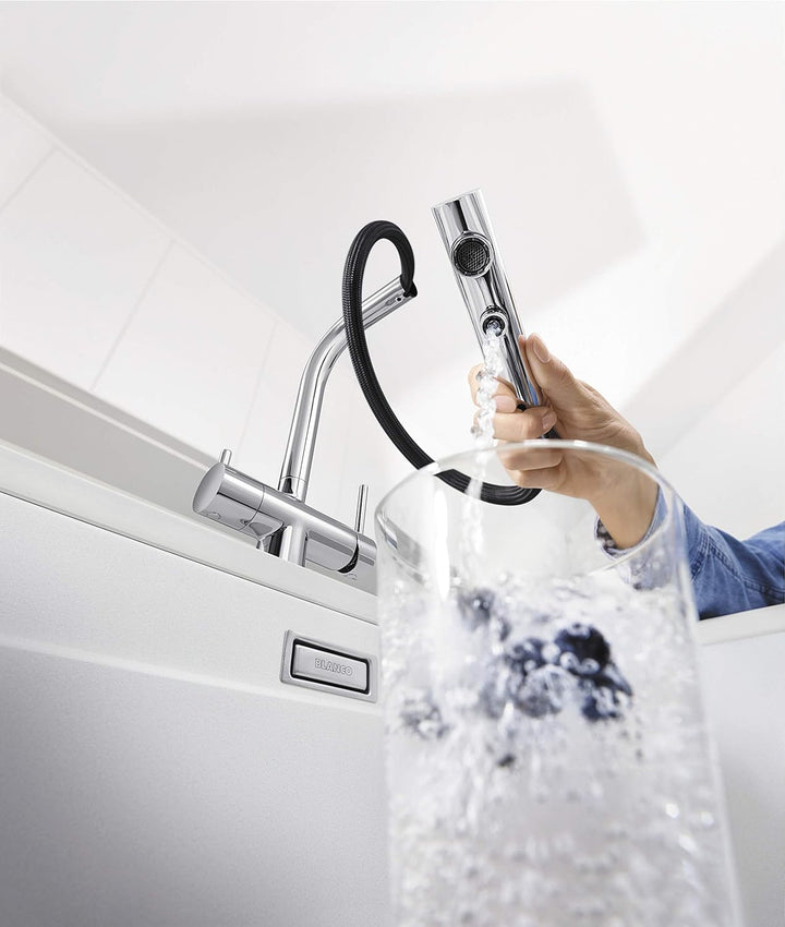 Blanco Fontas S II - Küchenarmatur mit ausziehbarer Brause und Filterfunktion, Anthrazit 525200
