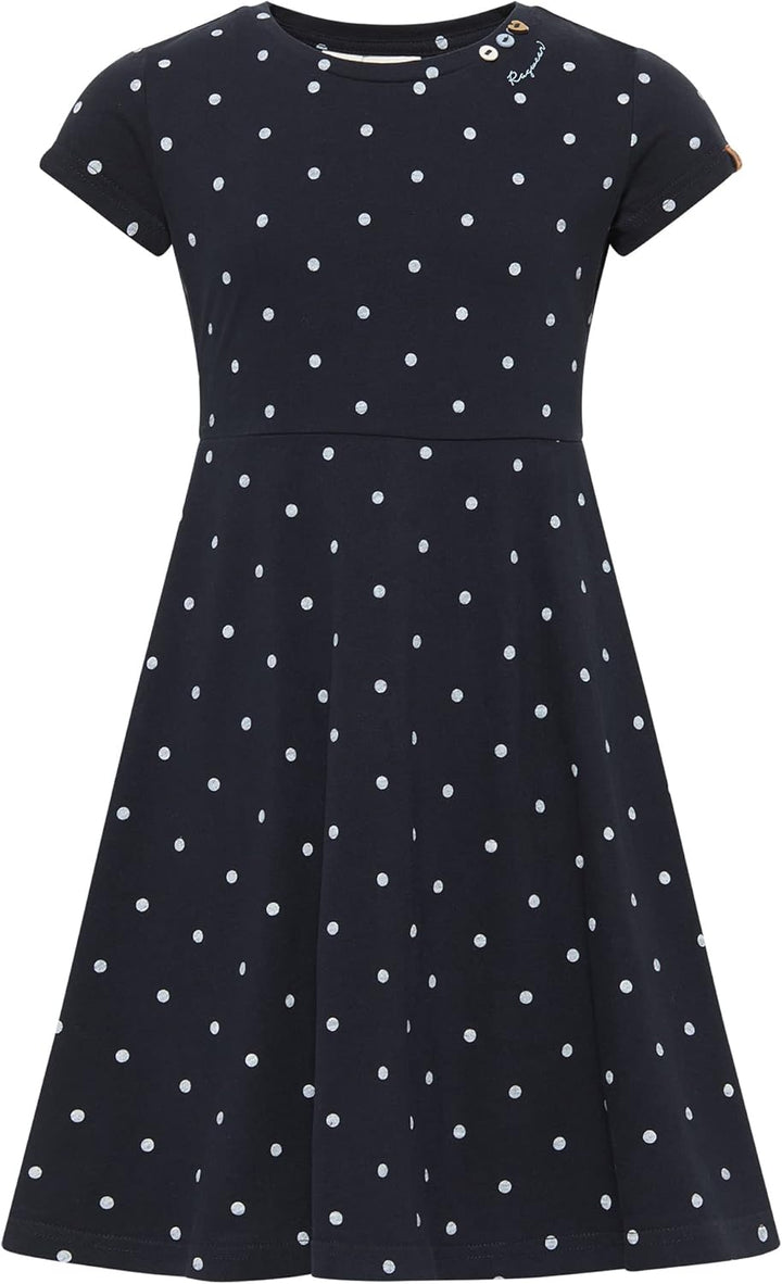 Ragwear Mädchen Kleid GWENDOLINE und GWENDOLINE DOTS Sommerkleid gepunktet und Einfarbig in sommerli
