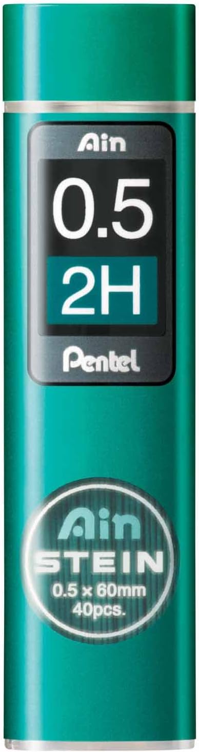 Pentel Ain STEIN C275 Feinmine, 40 Minen je Dose, 0.5 mm, Härtegrad 2H (12 Dosen) 1 stück (12er Pack