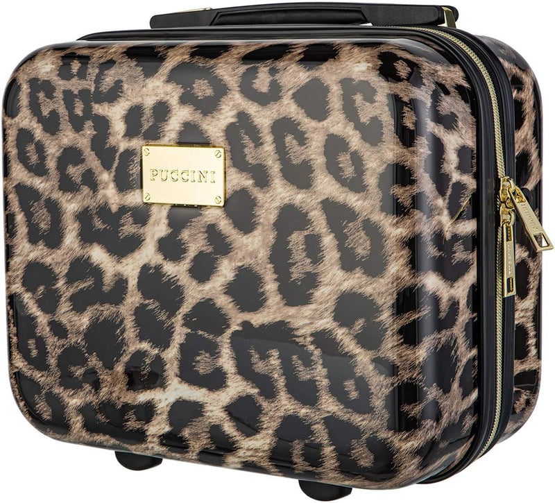 Koffer Reisekoffer Hartschalen Trolly Puccini® Beverly Hills (Leopard Beige 6, Beautycase) Leopard B