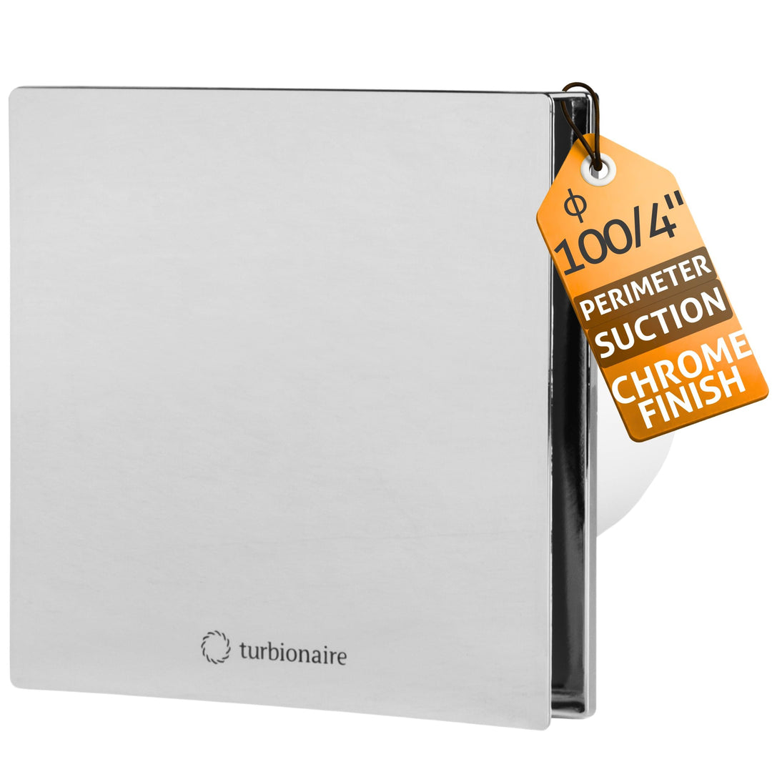 Turbionaire Arte 100 SC Bad Ventilator 100mm Verchromt für die Evakuierung Standard für Bad, Küche,