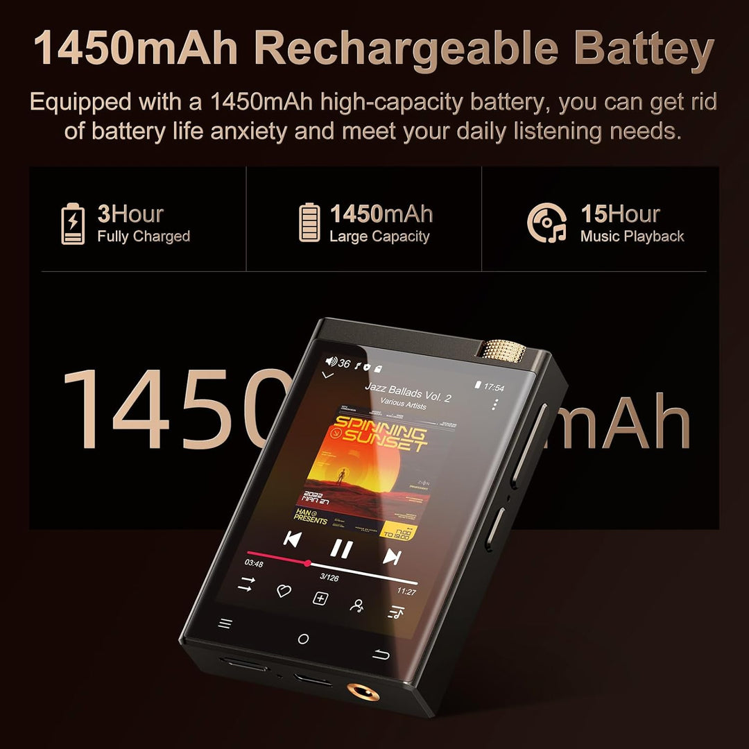 HiFi MP3 Player mit Bluetooth und WiFi, Oilsky 80GB tragbarer Android 9.0 Spotify MP3-Player, 2,8&