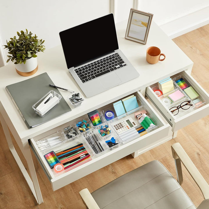 Lifewit 25 Stücke Schubladen Organizer aus klarem Kunststoff, Schreibtisch Schubladenteiler, Tablett