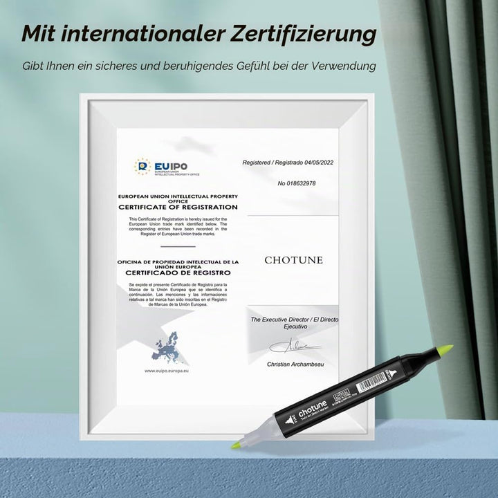 CHOTUNE 40 Farben Marker Set, 2023 Neueste Permanenter Marker, Einzigartiges Doppelkopf-Design, Ausg