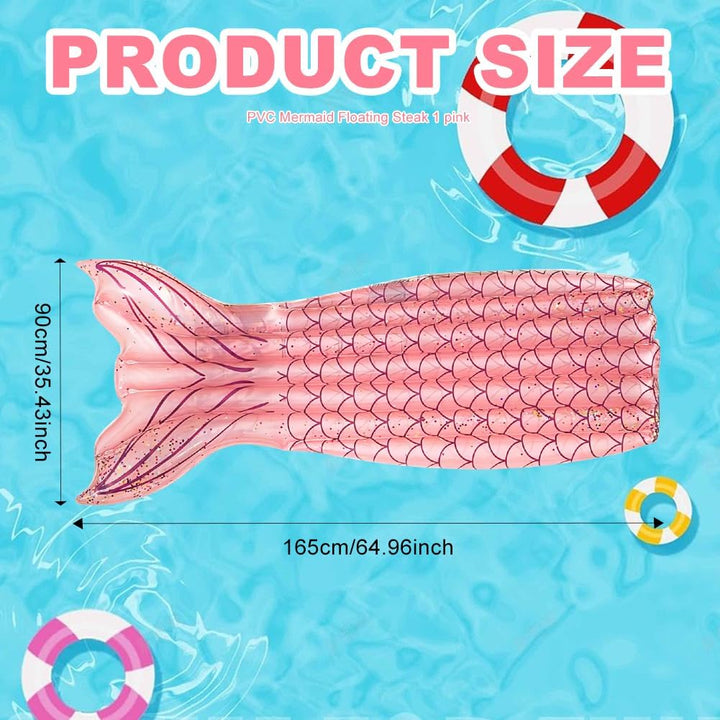 Meerjungfrau Pool Inflatable Luftmatratze,165x90cm Luftmatratze Air Mats Pool Erwachsene und Kinder,