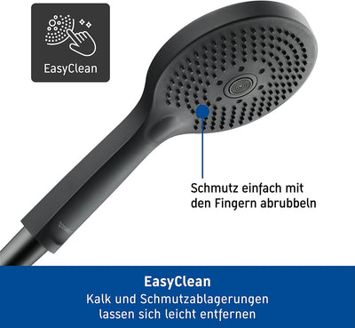 Duravit Universal Duschkopf, Duschbrause mit 3 Strahlarten (Rain, Pulse, Mono), Handbrause rund (Ø 1