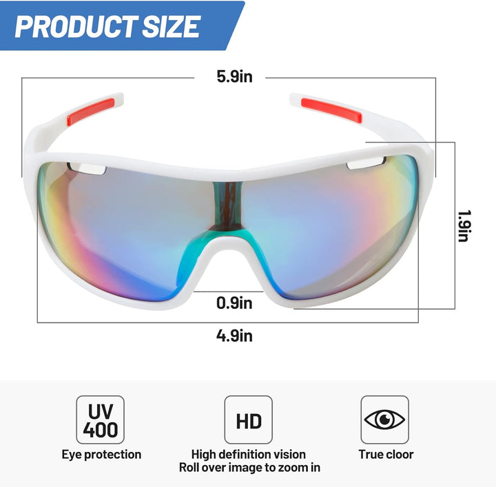 SAWUTPV Fahrradbrille Winddicht Herren Damen TR90 Rahmen Polarisiert Radfahren Ganzer Rahmen MTB Spo