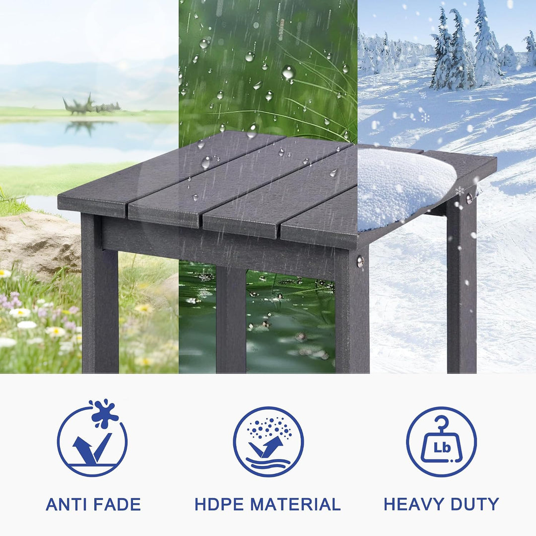 LZRS Adirondack quadratischer Beistelltisch für den Aussenbereich, Pool-Verbundwerkstoff, Outdoor-Te