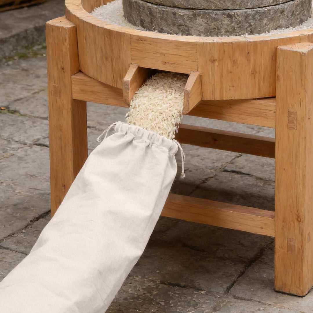 Nachhaltiger Auffangsack mit Kordelzug für Getreidemühlen Grosser Staubbeutel aus Robustem Material