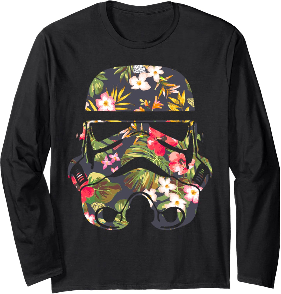 Star Wars Trooper Tropical Fill Helmet Portrait Langarmshirt