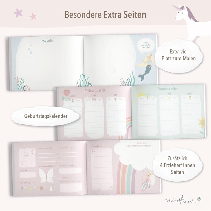 mintkind® „Meine Freunde“ Kindergarten Freundebuch Feenwelt | Freundebuch für den Kindergarten Junge