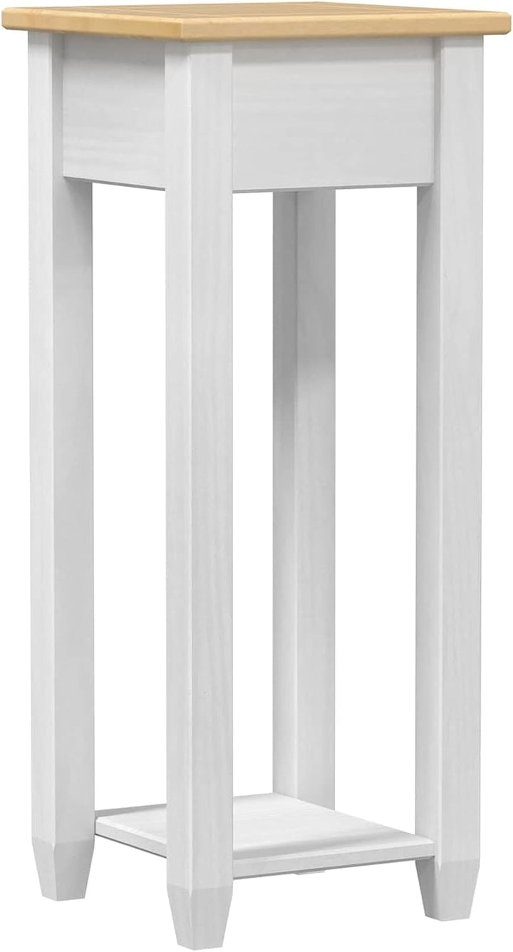 vidaXL Pflanzenständer Weiss 30 x 30 x 73 cm Massives Kiefernholz, Weiss