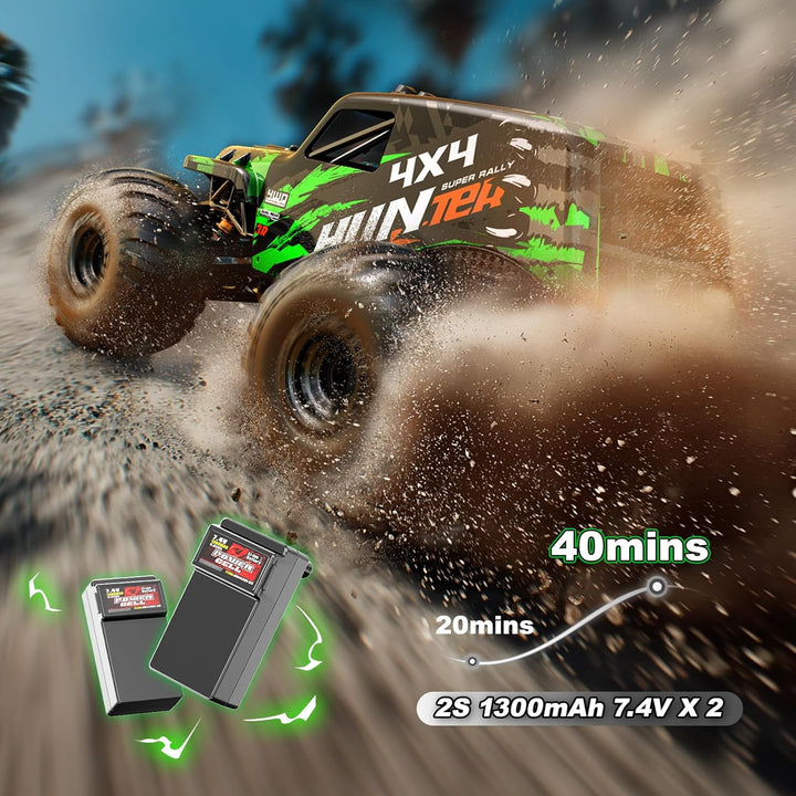 Ferngesteuertes Auto 1:14 RC Auto 4WD 40+ km/h Off Road Monster Truck, RC Car mit 2× 7,4V 1300mAh Ak