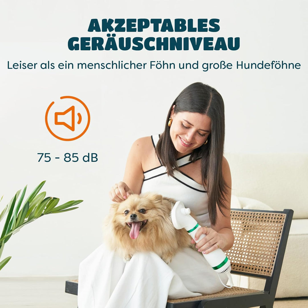 2-in-1 Blower Hundefön mit Selbstreinigender Bürste | Fön/Haartrockner und Bürste für Hund, Katze &
