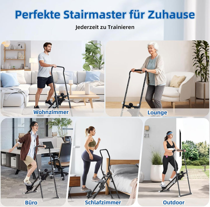 Stair Stepper für Zuhause, Stairmaster mit Einstellbarem 3 Stufen Widerstand für Ganzkörpertraining,