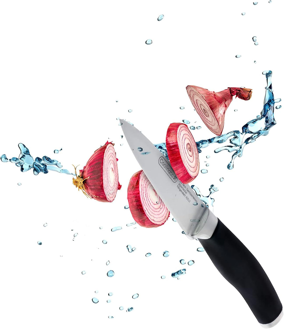 Coolinato Gemüsemesser - rostfrei extra scharf - Messer Klingenschutz ergonomischer Griff - Gesamtlä