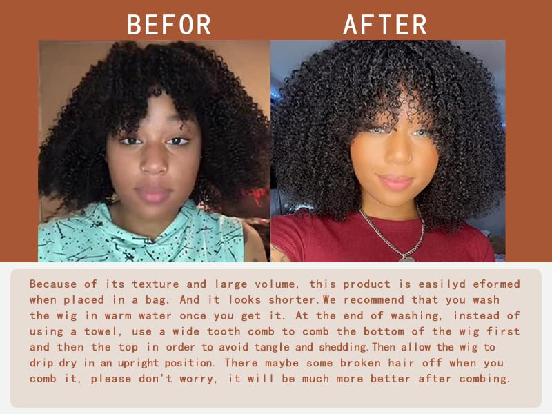 Echthaar Perücke Human Hair None Lace Front Wig Afro Kinky Curly Natural Hair Echthaarperücken Für S