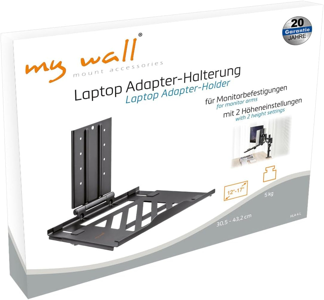 my wall HLA4L Verstellbarer Laptop Adapter-Halter für Monitorbefestigungen, Laptop Halterung, Laptop
