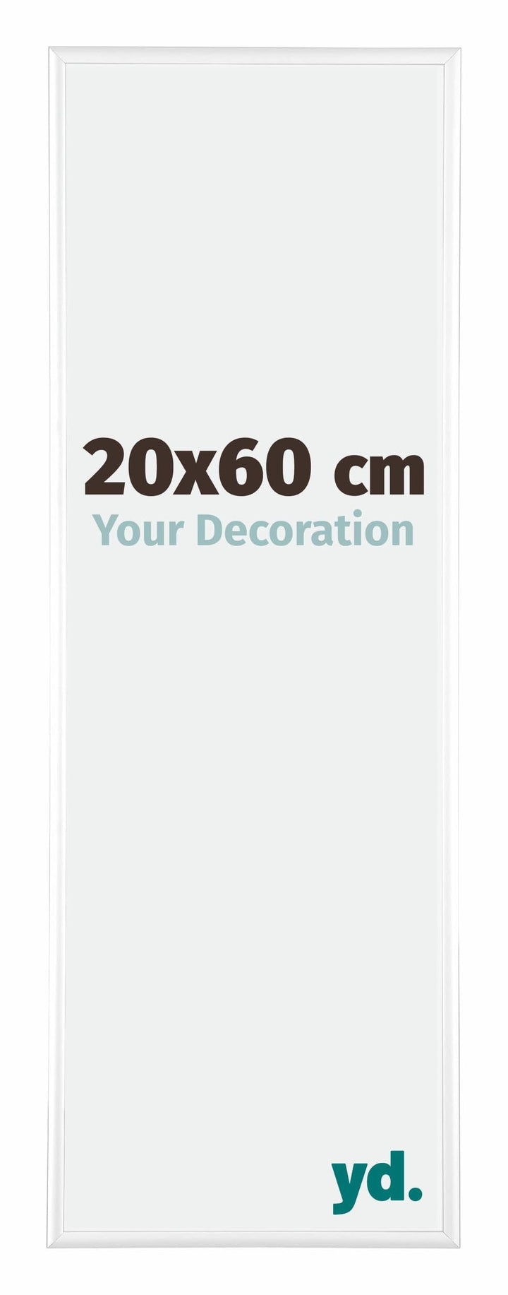 yd. Your Decoration - Bilderrahmen 20x60 cm - Weiss Hochglanz - Bilderrahmen aus Aluminium mit Acryl