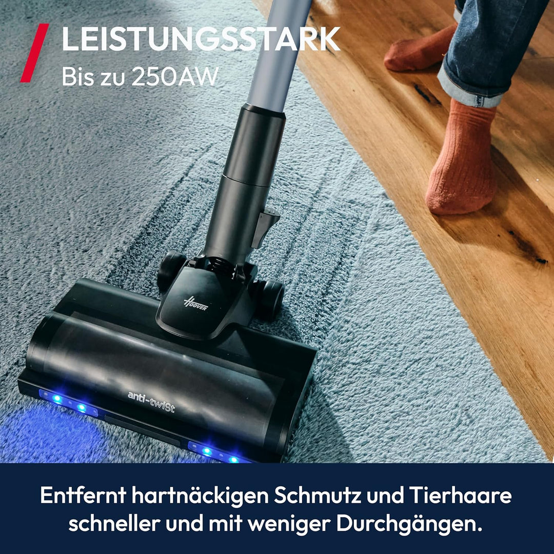 Hoover HF6 Akkustaubsauger mit Bodensensor, Dual Way Clean, bis zu 100Min Laufzeit, Anti-Twist Bürst