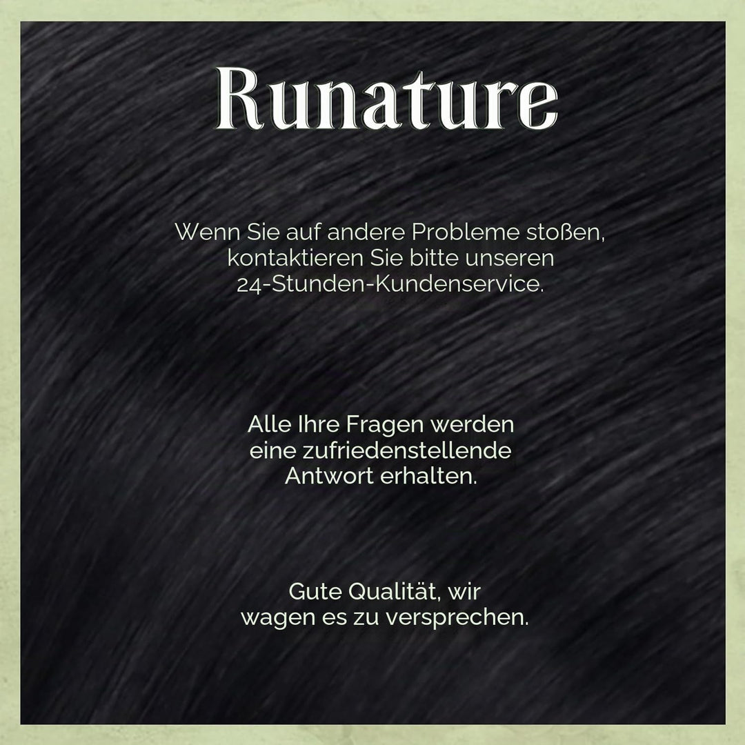 RUNATURE Microring Extensions Echthaar Schwarz 50cm 50 Strähne Unsichtbare Haarverlängerung Echthaar