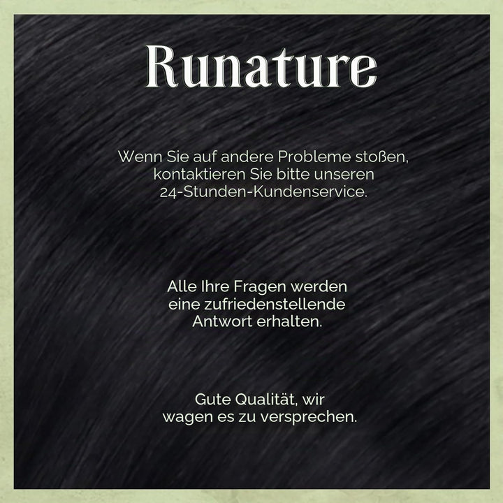 RUNATURE Microring Extensions Echthaar Schwarz 50cm 50 Strähne Unsichtbare Haarverlängerung Echthaar