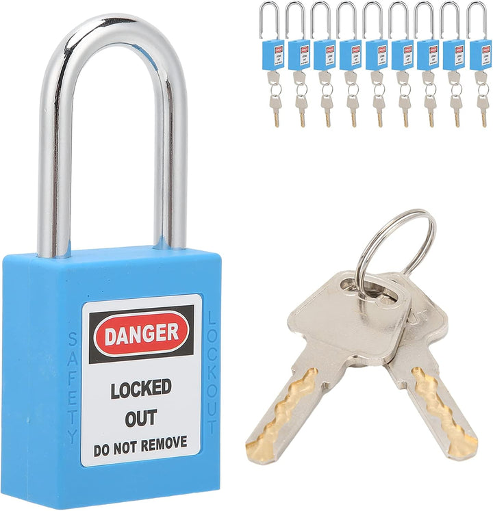 Lockout Tagout Schlösser 10 Sätze Sicherheitsvorhängeschlösser Stahlträgerisoliertes Korrosionsschut