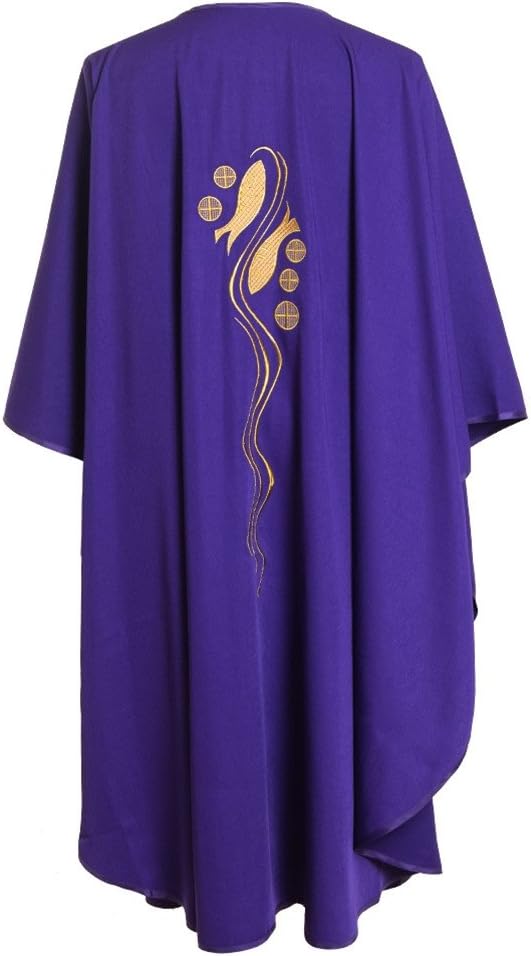 BLESSUME Priest Kasel (Gewand) Steinschmätzer bestickt Mass Liturgische Kleidung zusammenklappbar Ba