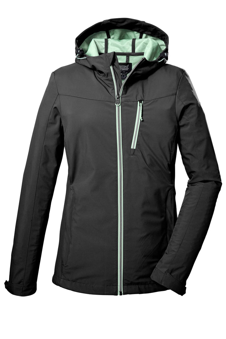 Killtec Damen Kos 89 Wmn Sftshll Jckt Softshelljacke/Outdoorjacke mit Kapuze 38 Schwarz, 38 Schwarz