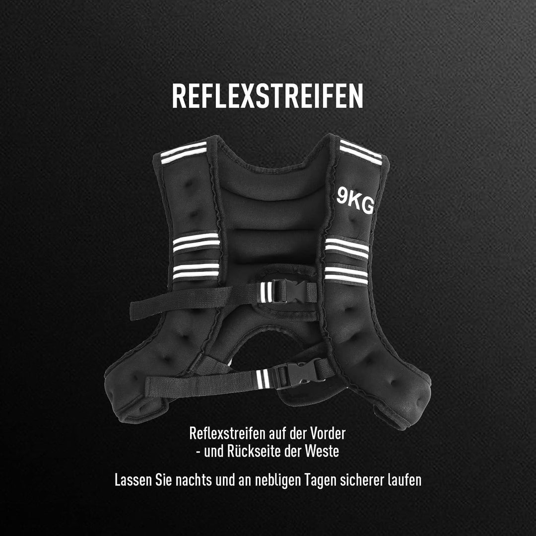 DREAMADE Gewichtsweste Trainingsweste, Fitnessweste aus SBR & Eisensand Füllung, verstellbare Laufwe