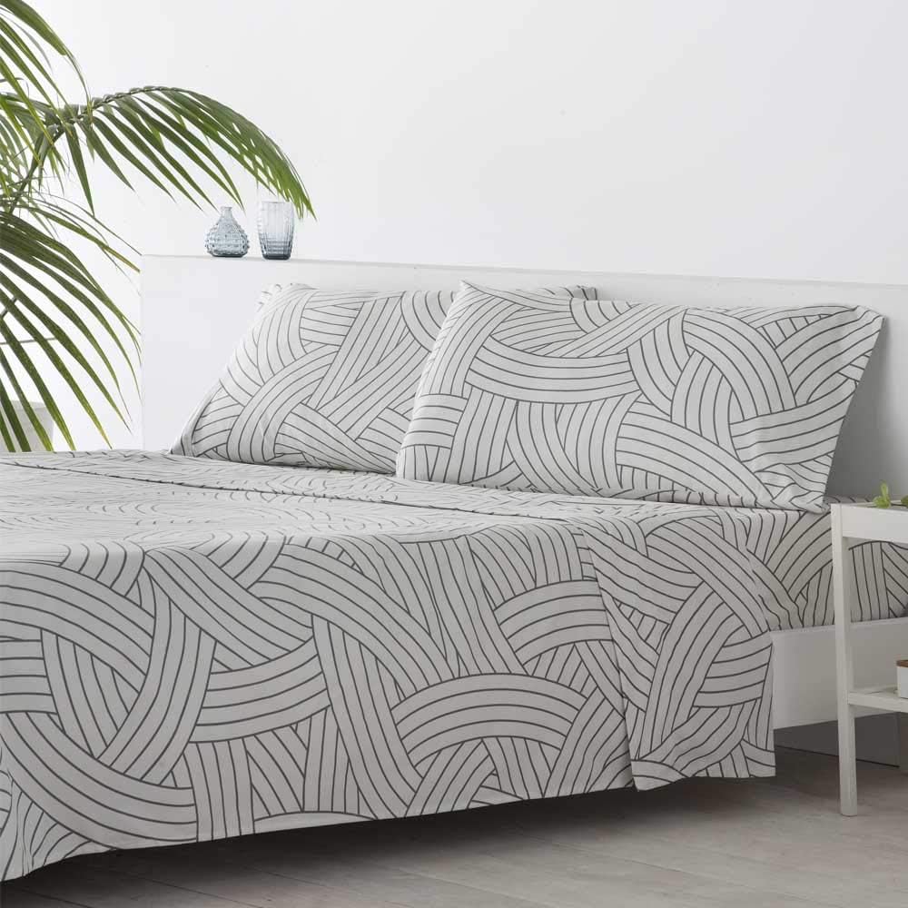 COTTON ARTean Salinas Bettwäsche-Set, 135 x 190/200 cm, hypoallergen Cama 135 X 190/200 Weiss, Cama