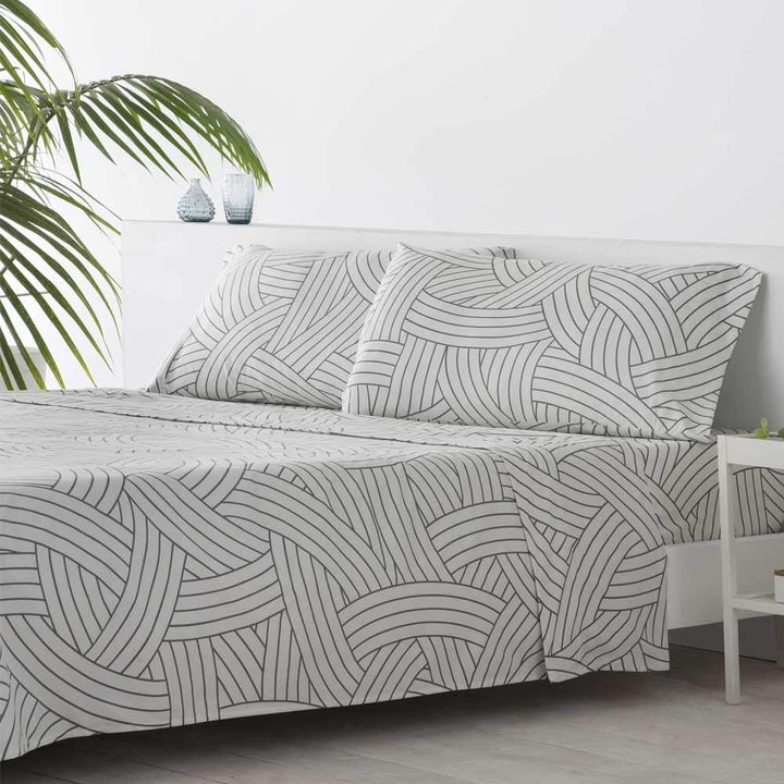 COTTON ARTean Salinas Bettwäsche-Set, 135 x 190/200 cm, hypoallergen Cama 135 X 190/200 Weiss, Cama