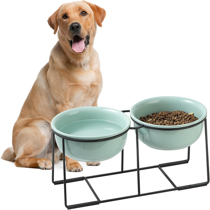 Hunde Napfset Erhöht Hundenapf Keramik - Grosse Hundenäpfe mit Rutschfestem Ständer - Fressnapf Hund