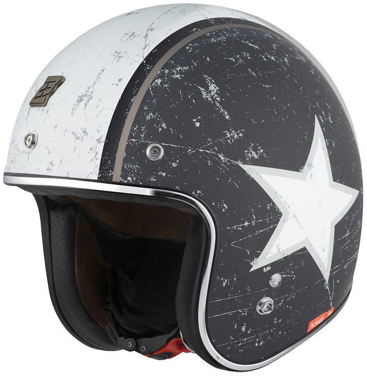 Bogotto V541 Rebel Jethelm (Black/White,XS) XS Schwarz/Weiss, XS Schwarz/Weiss