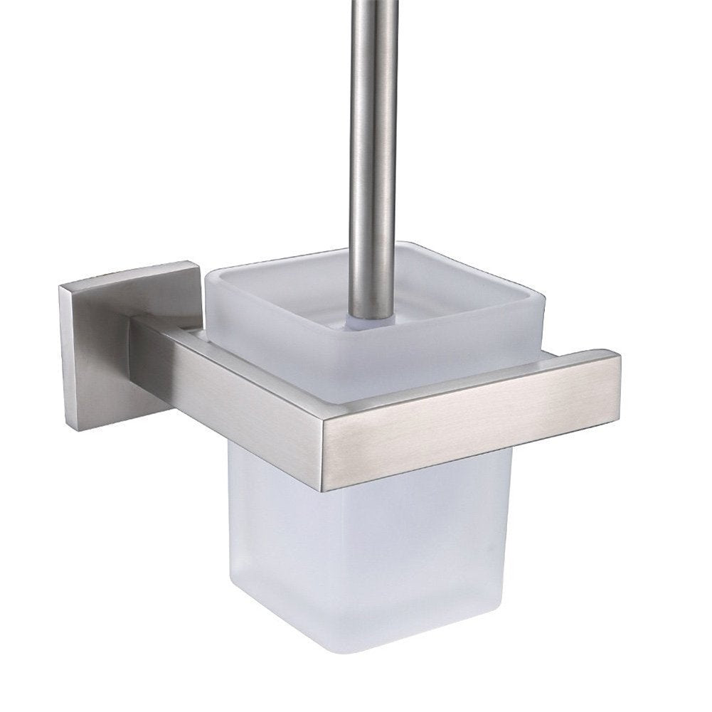 CASEWIND Wand WC Eckig Toilettenbürstenhalter, Klobürstenhalter Wandmontage, Gebürstet Edelstahl Toi