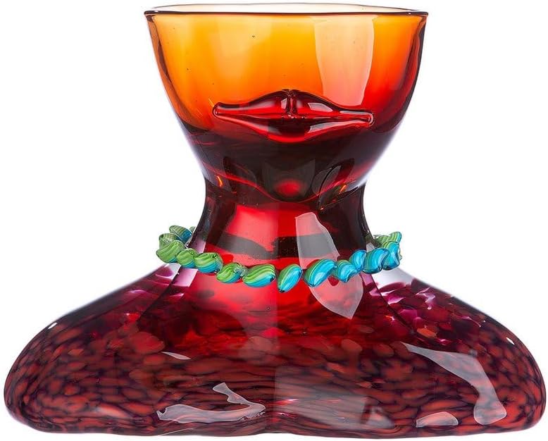 Glas Art Vase Dekovase - Deko Wohnzimmer - Geschenk für Frauen Geburtstag - Farbe: rot - Höhe 25 cm