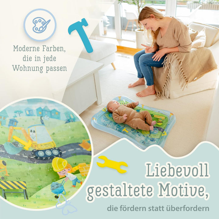 TummyTime Wassermatte XXL by Freudeskind, Baby Wasserspielmatte, 100% Phtalate- & BPA-frei ab 0, 3,