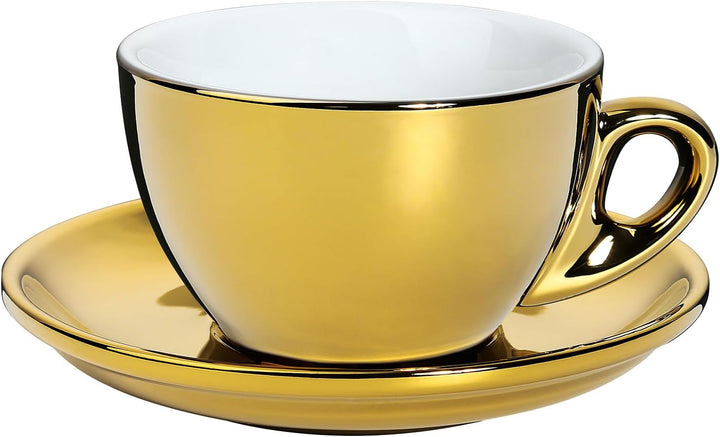 Cilio KP0000215311 ROMA Cappuccinotassen, Porzellan, Gold, Gold