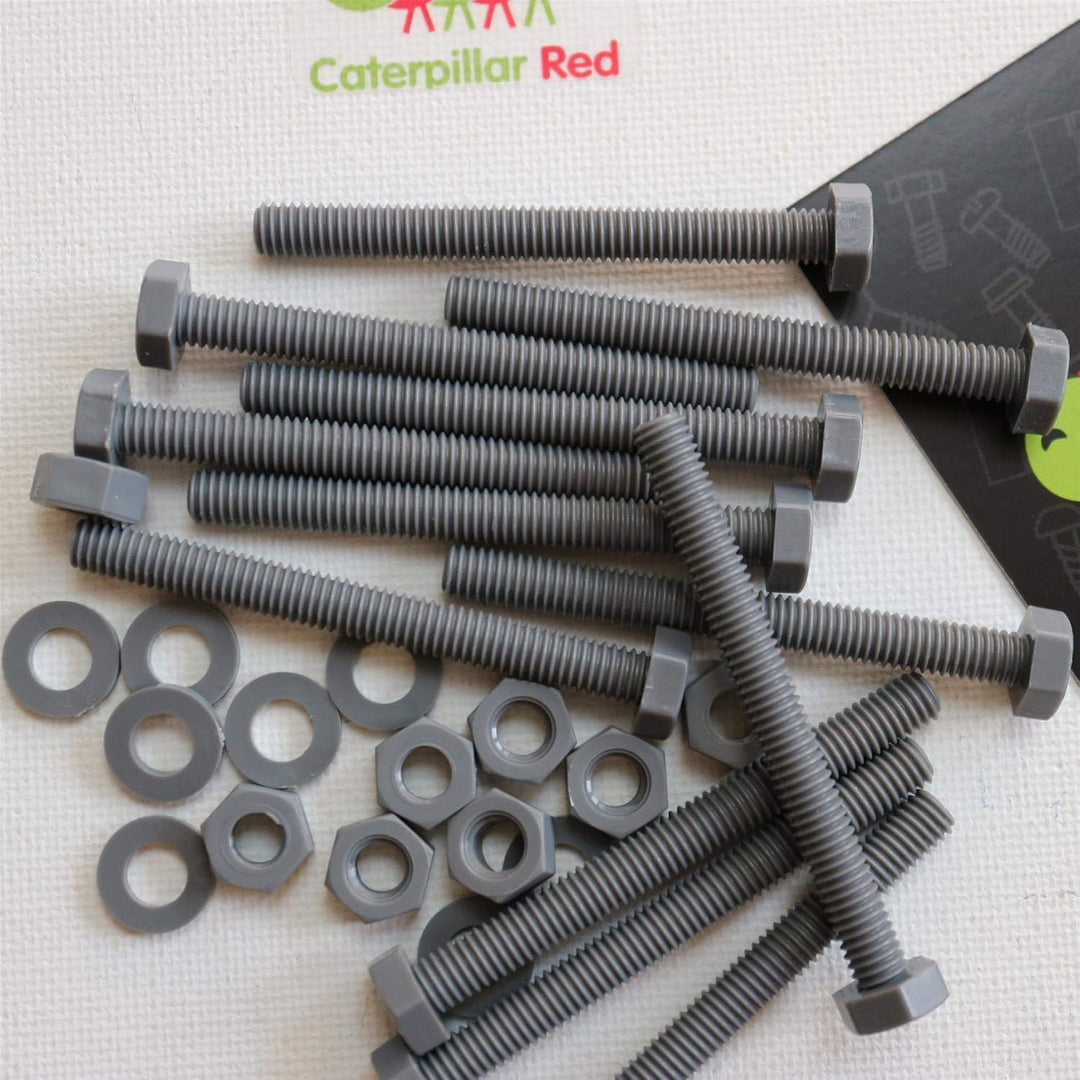 50 x PVC Sechskantschrauben Grau Muttern und Schrauben aus PVC-U-Kunststoff, oxidationsbeständig, wa