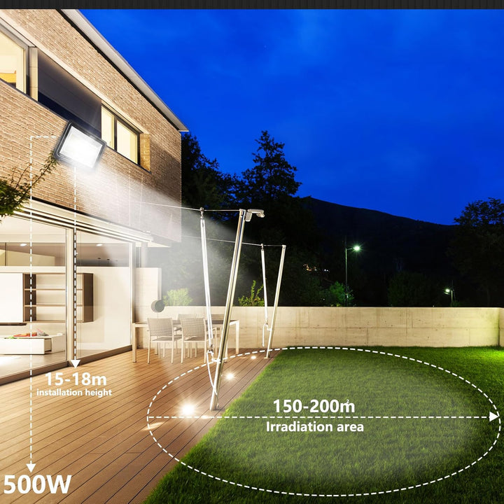 loyal LED Strahler Aussen Fluter Aussen: 500W Superhell Scheinwerfer 6000K Kaltweiss 50000LM - IP65