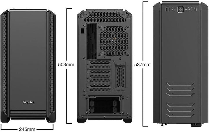 be quiet! Silent Base 601 Black PC-Gehäuse, 2X Pure Wings 2 140mm Lüfter, bis 360mm Radiator, E-ATX