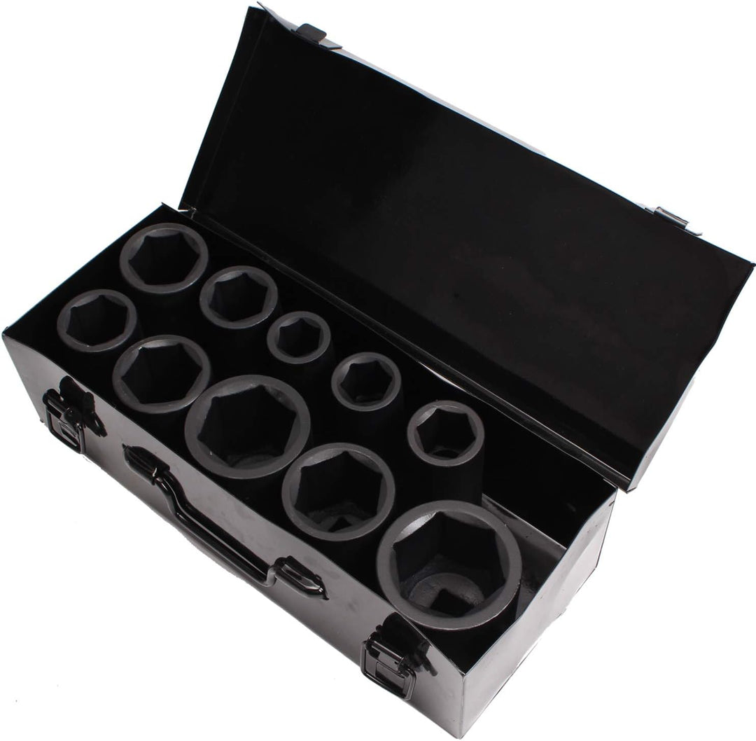 CCLIFE 10tlg 3/4 zoll Kraft Schlagschrauber Nüsse Sechskant Nuss Schlagnuss 22-50MM lang Steckschlüs