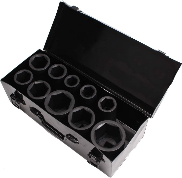 CCLIFE 10tlg 3/4 zoll Kraft Schlagschrauber Nüsse Sechskant Nuss Schlagnuss 22-50MM lang Steckschlüs