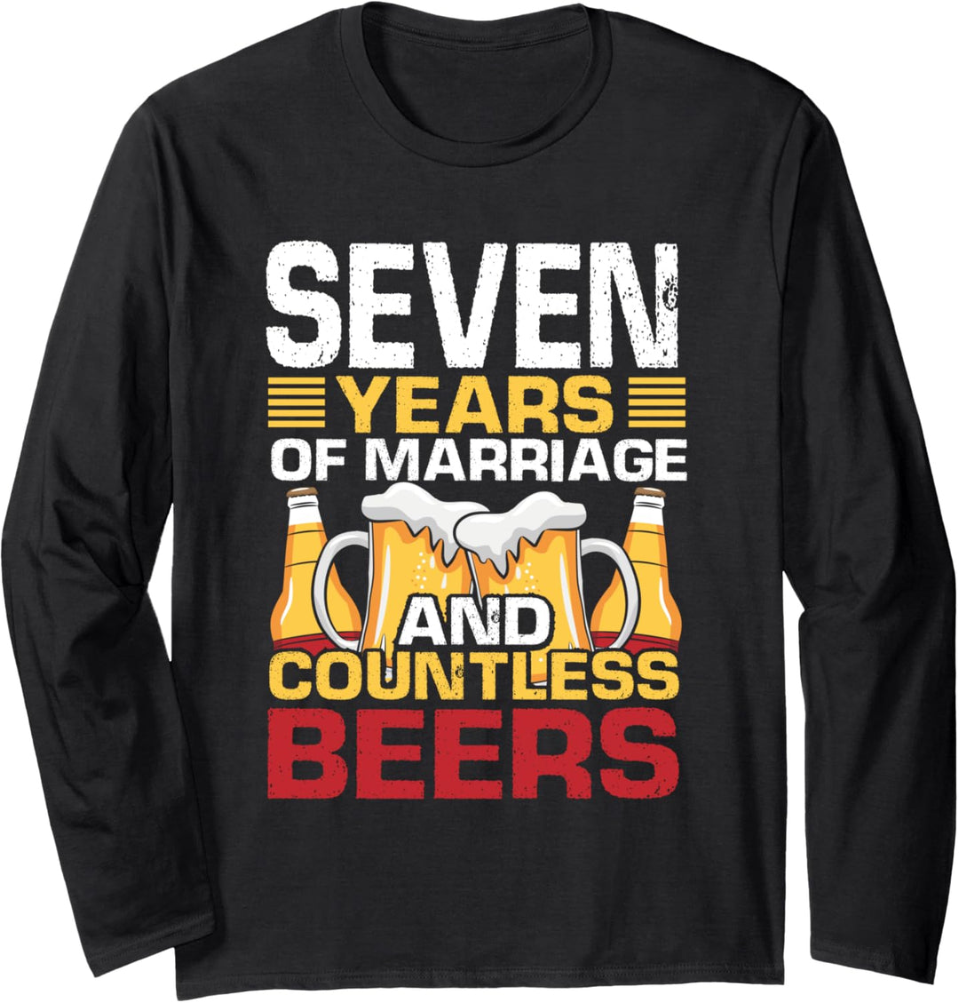 7th Wedding Anniversary Gifts for Him Her Husband Couples Langarmshirt