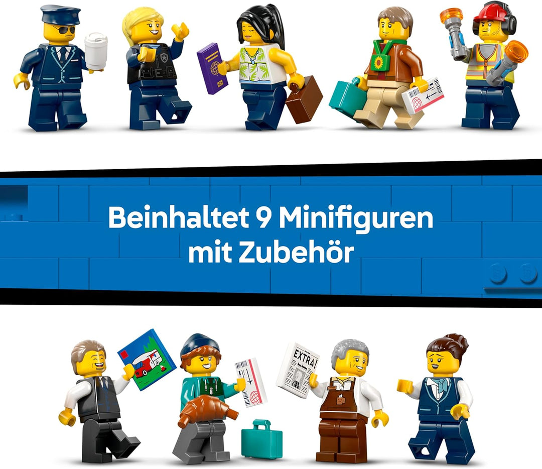 LEGO City Flughafen mit Flugzeug - Spielzeug Miniatur Modellbau mit Terminal, Flugzeug, Schlepperfah