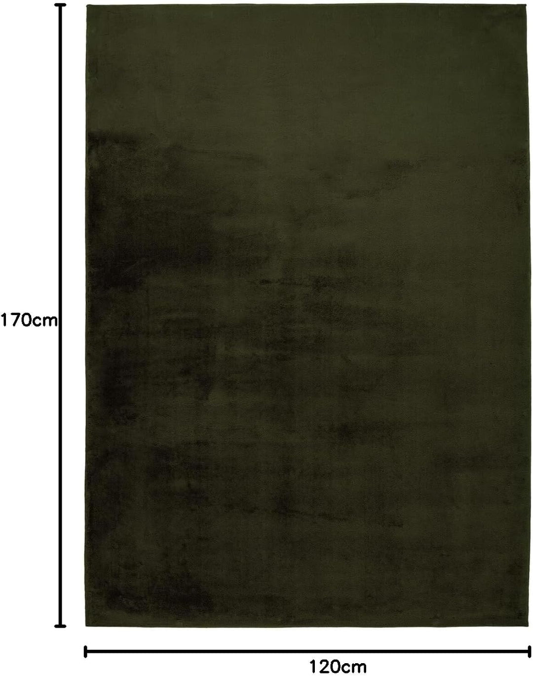 carpet city Hochflor Teppich Wohnzimmer - Einfarbig Basil, Oliv-Grün - 120x170 cm - Super Soft Polye