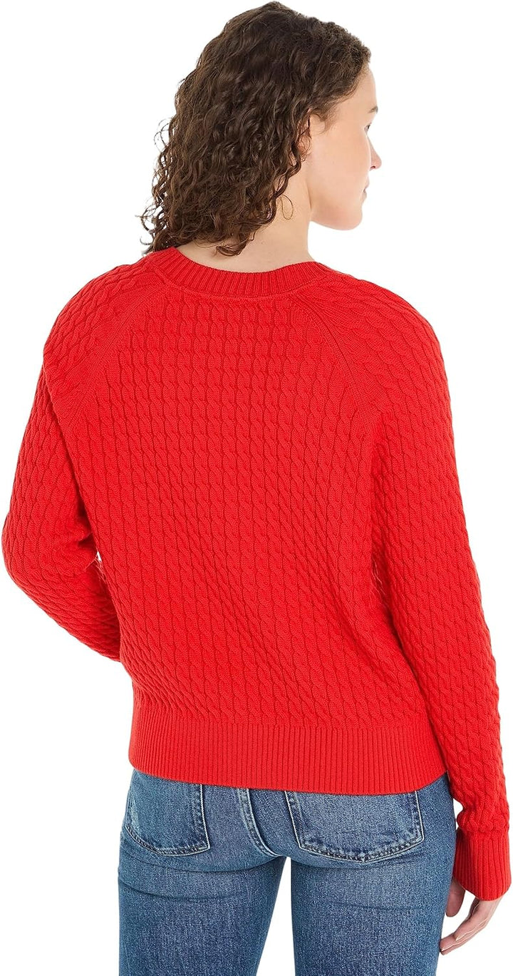 Tommy Hilfiger Damen Strickjacken, L Orange (Fireworks)